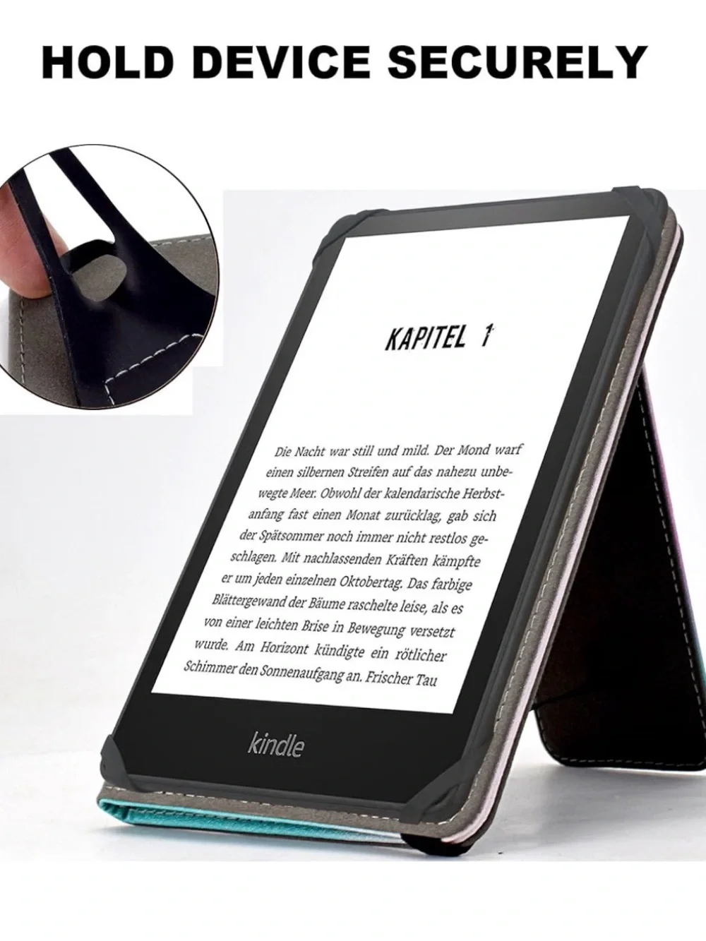 Universal eReader Case 6” PU Leather Stand Cover w/ Hand Strap for 6'' Kindle